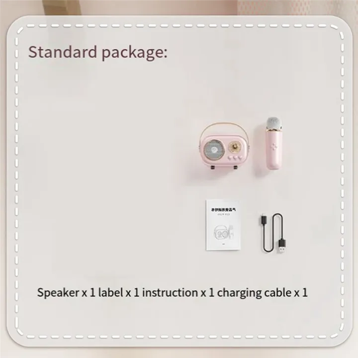 JOJOCAT%20Wireless%20Bluetooth%20Audio%20Portable%20Amplifier%20Home%20KTV%20Microphone%20Children'S%20Karaoke%20Small%20Microphone%20Speaker%20Pink%20Easy%20Install%20-%20Image%203