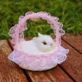 Miniatures Simulation Rabbits Toy Simulation Cat Ornament Figurines With Hanging Basket Simulation Cat Doll Fur Animal Lifelike Plush Sleeping Cats Birthday Gift. 