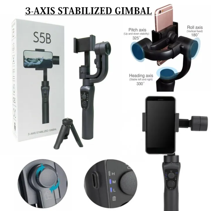S5B 3 Axis Bluetooth Handheld Gimbal Stabilizer Cellphone Video Record Smartphone Gimbal For Smartphone Action Camera