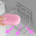 Anti-slip Soap Holder Stainless Steel Wall-mounted Soap Holder with Hooks Anti-slip Stable Punch-free Perfect for Bathroom Organization Southeast Asian Buyers' Favorite Stainless Steel Soap Holder.