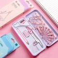 8Pcs/Set Ruler Compass Pencil Set Geometry Math Student Drawing Stationery Mathematical for Boy Girl Gift Kawaii School Supplies. 