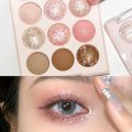 Rose Pink Purple Color Eyeshadow Palette 9 Colors Pearlescent Matte Glitter Eyeshadow Palette Shiny Eye Korean Makeup Pigments.