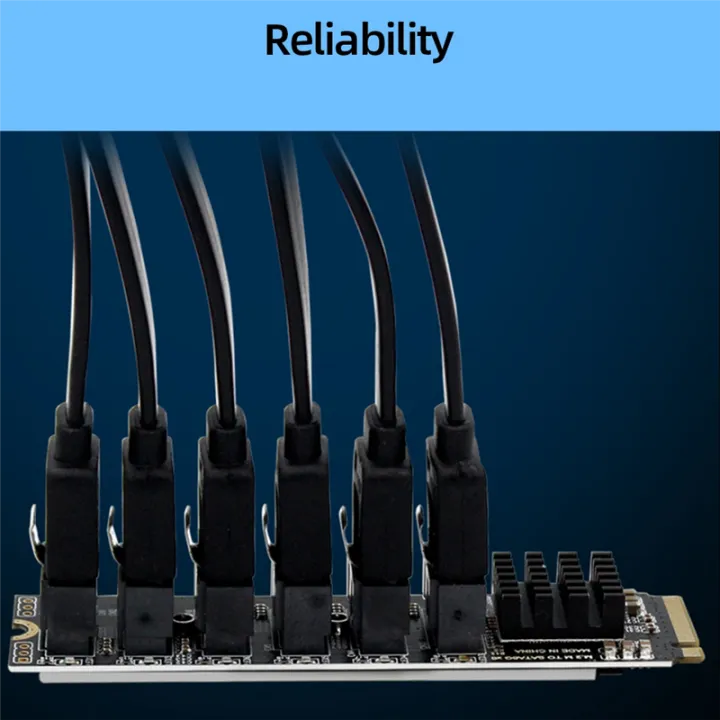 M.2%20NVME%20PCI-E%20PCIE%20X4%20X8%20X16%20to%206%20Port%203.0%20SATA%20Adapter%20Card%20Riser%20ASM1166%20Chassis%20Server%20PC%20Computer%20Expansion%20Card,%20Durable%20Fine%20Workmanship%20-%20Image%203