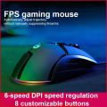 E-sports Wired Gaming Mouse RGB Macro Programming USB Computer Mice FPS Game Hacker 7200DPI 8keys Custom Mause For COD Laptop PC.