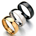 4mm 6mm Wide Steel Black Gold Inner And Outer Ball Ring Stainless Steel Smooth Curved Ring For Men Women.