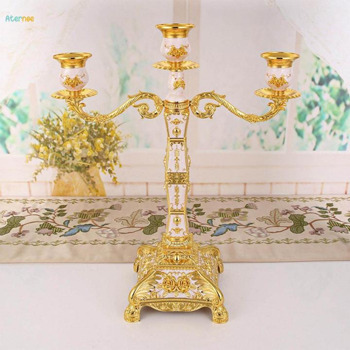 Candle Holder Candle Stand Candlestick Candleholder Vintage Style Ornament Candelabrum Metal Candelabra for Table Centerpieces Party Holiday