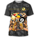 Summer Men's T-shirt Billiards No.8 Black Ball 3d Print High-quality Men's Top Holiday Casual Clothing Daily Street. 