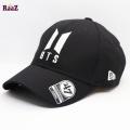 BTS Embroidery Logo Curved Cap (Black). 