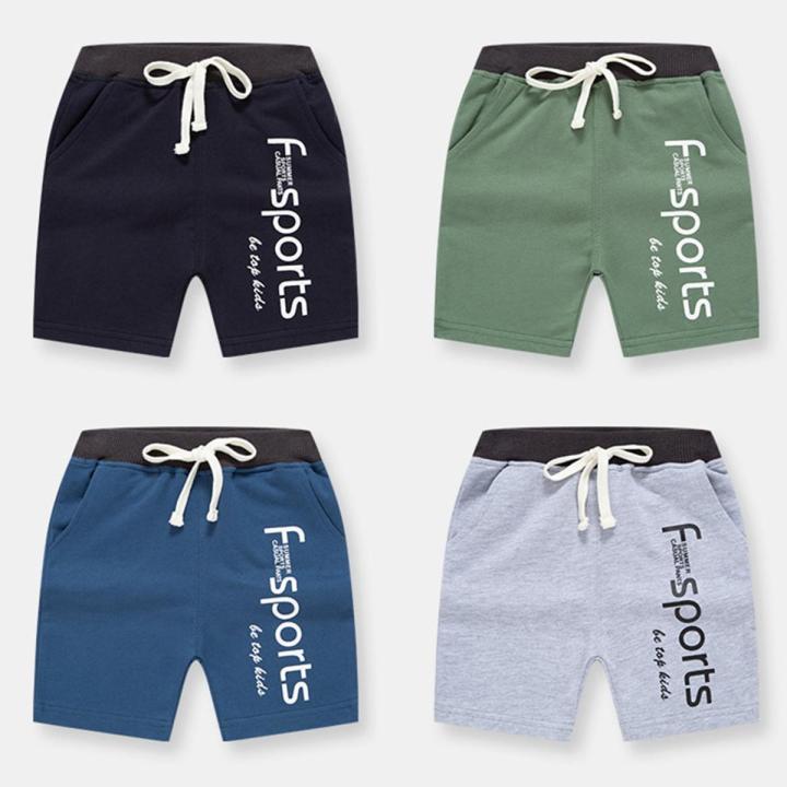 Boys Shorts 12M-7Y Children's Summer Five-point Pants Kids Alphabet Sweatpants