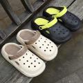 Summer Outerwear Non-Slip Wear-Resistant Sandals Croc Shoes Men's Thick-soled Beach Outdoor Couple Slippers for Men. 