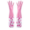 High Quality Silicone Hand Gloves With Foam Durable for Dishwashing and Household Cleaning - Waterproof, Long Cuff, Flock Lining, Non-Slip Thermal Grip. 