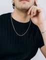 Minimalist Chain Necklace Stainless Steel Men Simple Rock Necklace.