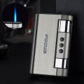 Ci garette Box C ase  Holder Inside Gas Lighter With Automatic Storage Box. 