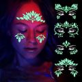 Luminous Crystal Face Stickers Rhinestone Temporary Tattoo Glow In The Dark Face Jewelry Stickers Eye Stickers Party Makeup.