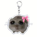 Popular Funny Meme I Am Just A Girl Sad Hamster Key Chain Keychains Ring for Accessories Bag Pendant Keyring Jewelry Fans Gifts.