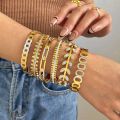 Vintage Stainless Steel Bracelets Bangles For Women Girls Luxury Designer Rhinestone Chain Link Cuff Bracelet Wrist Jewelry Gift. 