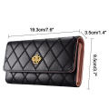 PU Leather Women's Long Wallet Card Holder Crown Buckle Fashion Pattern Purse Pattern Crown Buckle Bag for Gifts for women Clutch Handbag.