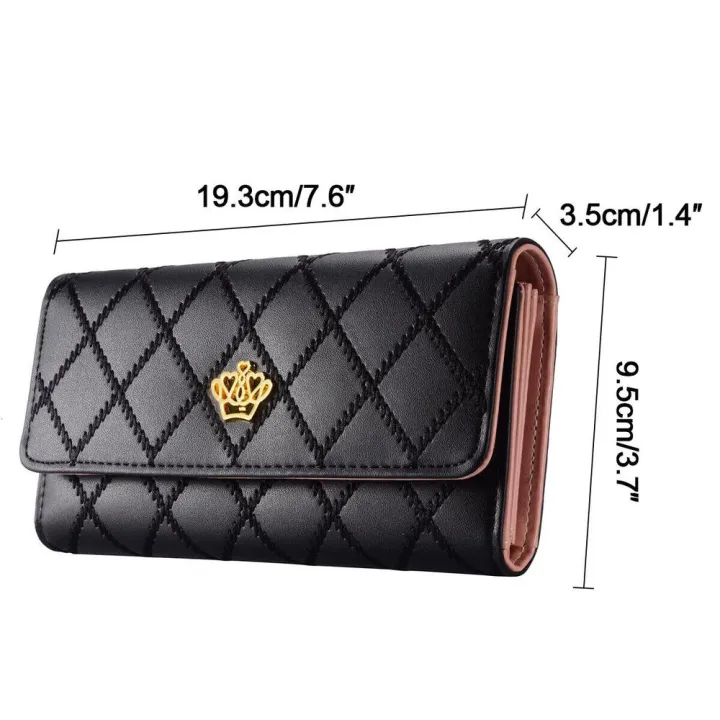 PU%20Leather%20Women's%20Long%20Wallet%20Card%20Holder%20Crown%20Buckle%20Fashion%20%20Pattern%20Purse%20%20Pattern%20Crown%20Buckle%20%20Bag%20for%20Gifts%20for%20women%20Clutch%20Handbag%20-%20Image%205