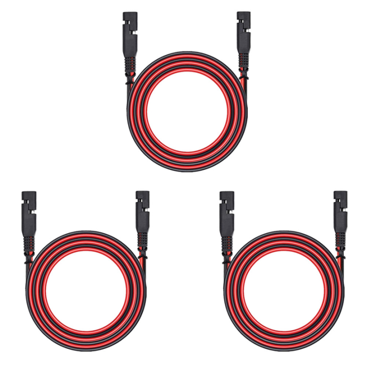 3pcs 6.5 Feet 14AWG SAE to SAE Extension Cable, Quick Disconnect Wire Harness DC Connector Cord Plug