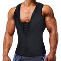 Men Neoprene Shapewear Tummy Control Girdle Corset Compression Shirt Tank Top Body Shaper with Zipper Slimming Undershirt.