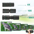 Portable 10-300X Zoom HD Strong Binoculars Long Range Professional Spyglass Monocular Telescope Low Night Vision for Hunting.