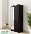 2 Door Almirah Engineered Wood Wardrobe with Cloths storage Shelve Hanger Rack & inner Lock Drawer and Full View Mirror (Espresso Black Finish72/24'').