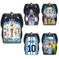 New Football World Cup Peripheral Student Schoolbag, Messi Schoolbag, Large Capacity Polyester Load Reduction Backpack, Computer Bag.