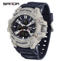 SANDA Three Screen Multifunctional Timing Watch Outdoor Waterproof Night Light Men's Watch SD3366-6.