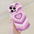 Jizetin for iPhone 12 Pro Back Cover Colorful Love Cream Wavy Edge Soft Silicone Phone Case.