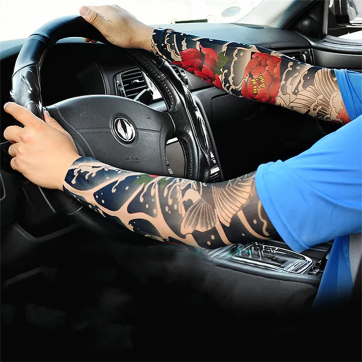 2pcs%20Set%20Nylon%20Outdoor%20Tattoo%20Print%20Arm%20Sleeves%20For%20Driving%20Riding%20Climbing%20Sunscreen%20Arm%20Cover%20-%20Image%204