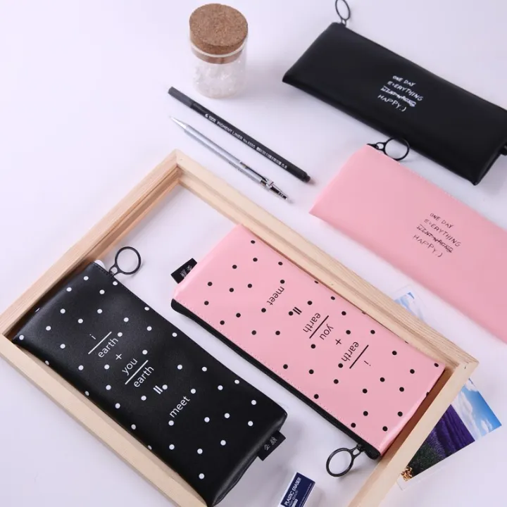 Cute%20Pink%20pencil%20case%20for%20girls%20Kawaii%20Black%20white%20Dot%20Pu%20Leather%20Pen%20Bag%20Stationery%20Pouch%20Office%20School%20Supplies%20Zakka%20escolar%20-%20Image%204