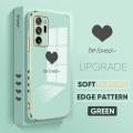 Jizetin (Free Lanyard) for Samsung Note20 Ultra Back Cover Heart loved Luxury 6D Plating Case Side Pattern Soft Silicone Square Mobile Phone Cases.