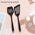 2 Pcs Silicone Slotted Fish Turner Spatula, Spatulas for Non Stick Cookware Baking,Cooking,Heat Resistant,Black. 