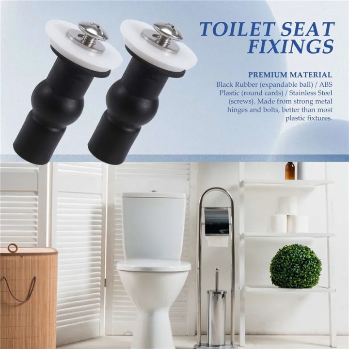 4%20Pack%20Toilet%20Seat%20Hinges%20Bolt%20Expanding%20Rubber%20Top%20Nuts%20Screw%20-%20Image%202