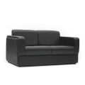 Mahogany Wood and PU Leather Sofa of 2 Seater - Black.
