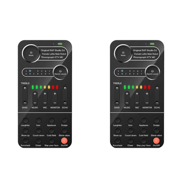 2X Live Sound Card, Voice Changer with Mini Microphone, Earphone, Handheld Mic Voice Changer Sound Effects Machine