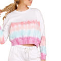 2021 2 Pieces Suit Set for Women, Tie-Dye Print Round Neck Long Sleeve T-Shirt+Trousers, S/M/L/XL/XXL. 