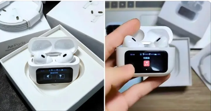Airpods Pro With Display ANC / ENC Dobble Dark Touch Control Noise Reduction Bluetooth Headphone Airpods Pro 2 Display