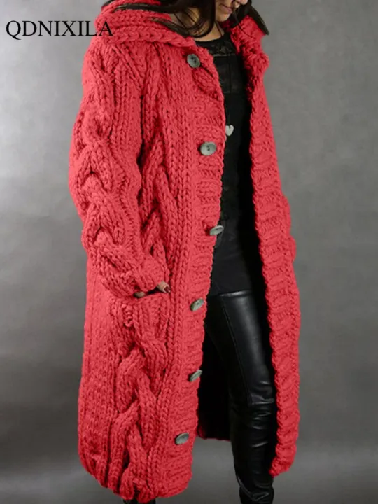 2022%20Autumer%20Winter%20Long%20Sleeve%20Top%20Crew%20Neck%20Women%20Sweater%20Knit%20Cardigan%20Pull%20Button%20Thick%20Warm%20Loose%20Casual%20Long%20Coat%20Oversize%20-%20Image%203