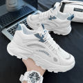 Elevator Shoes Height Increasing Insole Men's Shoes 10cm8cm6cm White Shoes Men's Casual All-Matching Breathable Mesh Surface Dad Shoes Hot. 