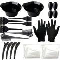 22pcs/set Hair Color Dye Bowl Comb Brushes Tool Kit Set Tint Coloring Dye Bowl Comb Brush Twin Headed Brushes Dyeing Cape Kits. 