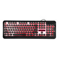 HXSJ Usb Wired Gaming Keyboard Steampunk Keyboard Backlit Retro Round Keycap Metal Panel 104 Keys For Pc Lapt-op. 