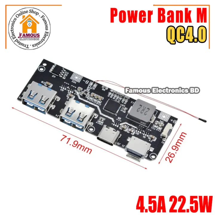 QC4.0%20QC3.0%20LED%20Dual%20USB%205V%204.5A%2022.5W%20Micro/Type-C%20USB%20Mobile%20Power%20Bank%2018650%20Charging%20Module%20Temperature%20/%20Circuit%20Protection%20-%20Image%207