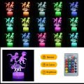 3D Dinosaur LED Night Light For Child Bedroom Decor 16 Chang Colour Touch Remote Control LED Table Desk Lamp Creative Gift 30.