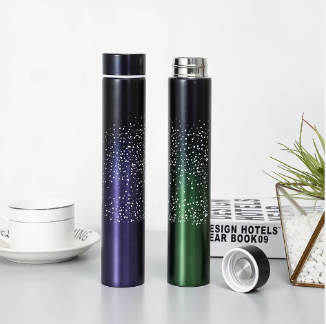 1 pcs Slim Steel Thermos Flask for Tea/Coffee, 380ML Hot and Cold Bottle, Home, Office, etc (multicolor)