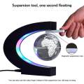 US Plug 3'' C Shape Magnetic Levitation Floating Globe Illuminated And 3 Colors Globe World Map With Colored LED Light Anti Gravity Globe For Desk Decoration. 