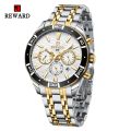 REWARD Mens Watch Waterproof Sport Wristwatch for Men Stainless Steel Business Quartz Watches Clock Gift for Father Birthday. 