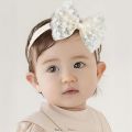 Baby Girls Bow Lace Headband Cute Soft Hairband White Butterfly Knot Headbands for Newborn Infants Toddlers Kids Christening Baptism Birthday Party Hair Accessories. 
