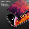 Phone Case OPPO A17K A17 Back Cover Starry Galaxy Moon Meteor Design Protective Back Tempered Glass Couple Cover OPPO A17K A17 Housing.