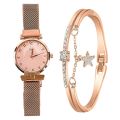 Fashion Women Watches Luxury Magnet Buckle Flower Rhinestone Watch Ladies Quartz Wrist Watch Bracelet Set Reloj Mujer. 